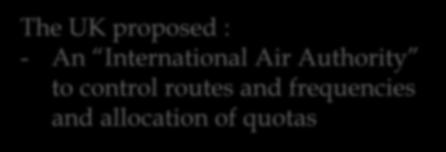 proposed : - Unrestricted operating rights for all airlines on international routes -