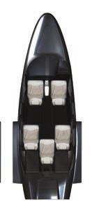 4+2 5+2 Modular seats accommodate a range of five passenger seating arrangements for maximum comfort and flexibility.
