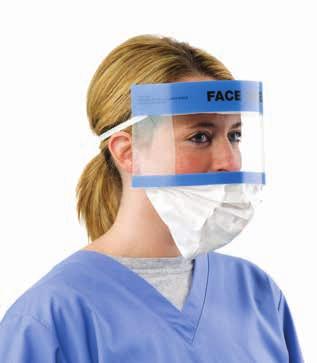 Face Shields FULL FACE SHIELDS Vented foam headband for increased airfl ow and comfort. Anti-fog, anti-glare mylar polyester fi lm shields. Not made with natural rubber latex. Single use.