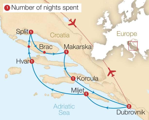 CROATIAN ISLAND CRUISE TOUR DOSSIER ACCOMMODATION DETAILS & MAP Croatia cruise boat information You will either be placed on the MS Eden or MS Afrodita. Both boats are of a 3½ star standard.