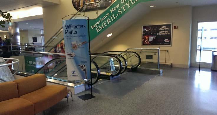 D at each arrivals escalator entrance Banner sizes: 5 H x 2 W $21,350
