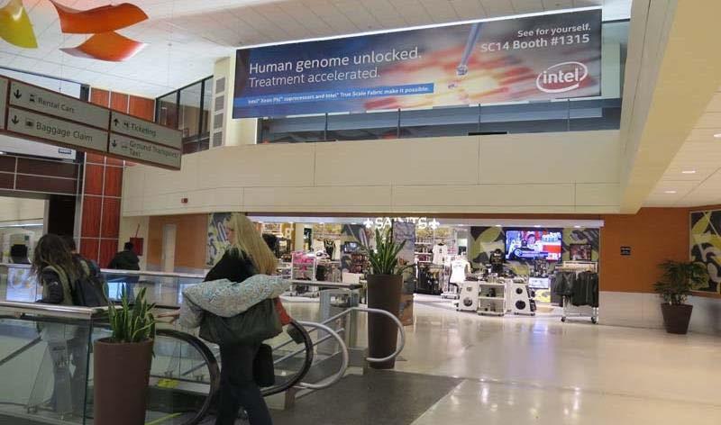 Overhead Banners: Concourse B Be seen by all
