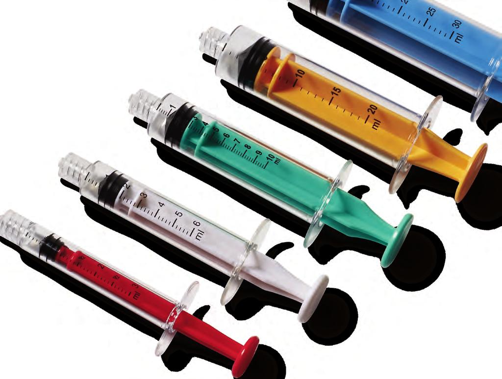 barrel colors to meet your specific needs Available inside angio kits as well as vascular access packs Additional colors