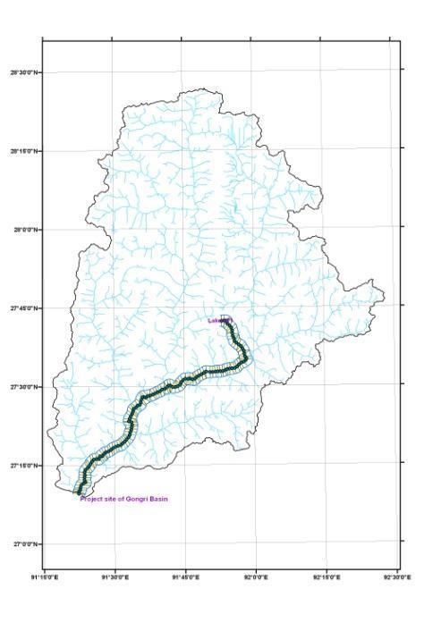 Discharge (m 3 /s) KURI-GONGRI HE PROJECTS, BHUTAN Discharge (m 3 /s) Elevation (m) Gongri basin 45.56 Mm 3 D=25 m 4564 m 114.