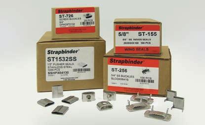 SEALS AND BUCKLES Strapbinder seals and buckles are ideal for forming applications such as strapping bands and preformed hose clamps.