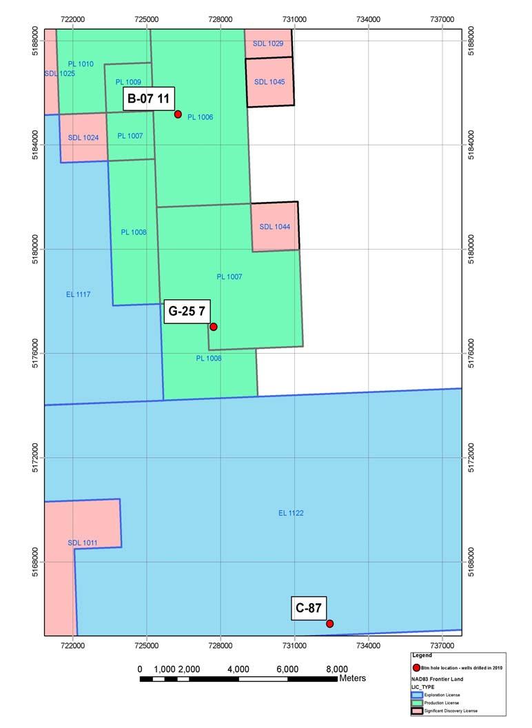Figure 4.1 Map of Husky Wells Drilled in 2012 5.