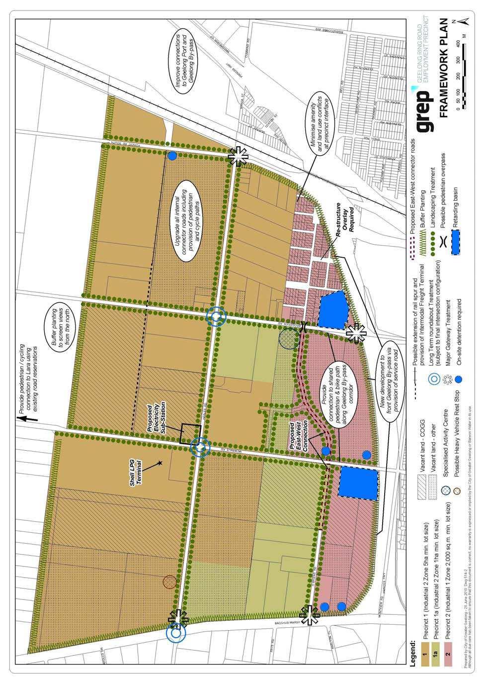 21.07-9 Geelong Ring Road Employment Precinct Framework Plan map