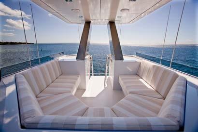 With the aft deck bulwarks down,side boarding on a 45m yacht becomes a