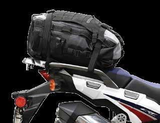 bag Quickly attaches to most factory tail racks or hard saddlebags Reflective