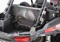 95 RG-004S UTV REAR CARGO BAG Attaches to most factory roll cages 3 Zippered storage compartments 2 end compartments with access from side