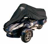 free compression bag Snug elastic hem secures cover to UTV Not Trailerable Shown with windshield pouch extended.