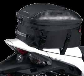 Tri-Max ballistic nylon with Fibertech accents Bag maintains shape, has reflective piping and a lined interior Reverse coil zippers helps keep out dust and dirt Lockable