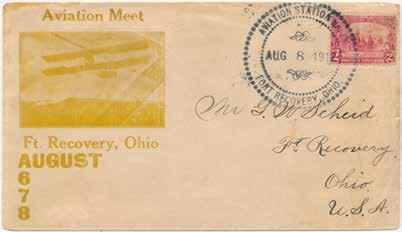 RU06 325 65 for 5 months Front Illustrated airmail from the Harvest Festival Aviation Exhibition at Fort Recovery, Ohio.