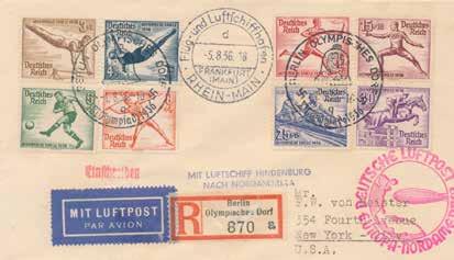 RU15 200 50 for 4 months Hindenburg North America cover flown from Frankfurt to New York.