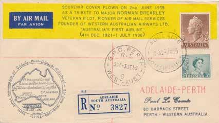 June. ARO96 30 1959 Adelaide - Perth flown as a tribute to