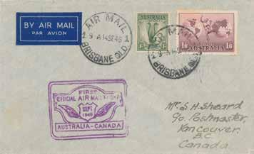 airmail flight Australia - Canada cachet ARO97 15 1962