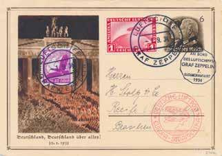 ARZ58 150 50 for 3 months 1912 German airmail postal stationary card with illustration of a zeppelin,