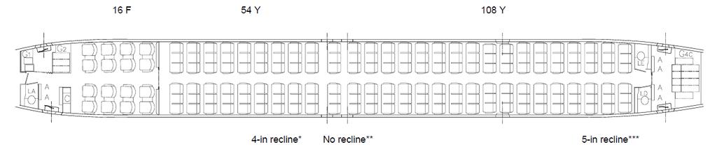737 MAX 9 Interior Arrangement (typical) Two Class 178 Passengers 16 First Class 36 in.