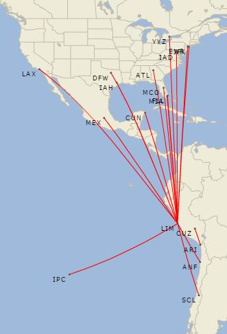 3.2.2 Current air services from Peru Peru currently has 17 direct routes to other APEC economies.