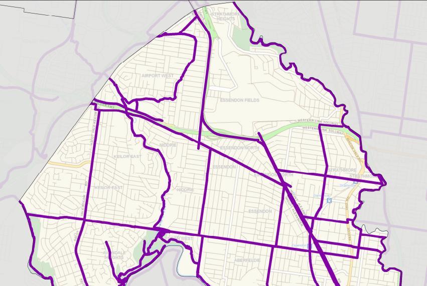 3.6 Bicycle Network Limited bicycle connections are currently provided to the Essendon Airport from the surrounding areas, however it is noted that Matthews Avenue is included within the Principal