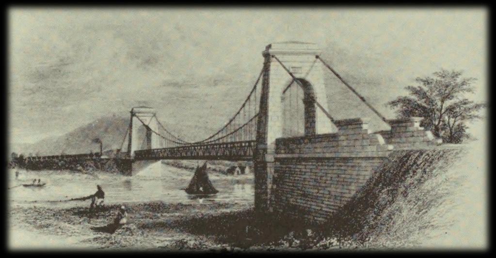 Plate 1: The Tees Suspension Bridge in 1830 by William Miller Walk the Teesdale Way to Stockton.