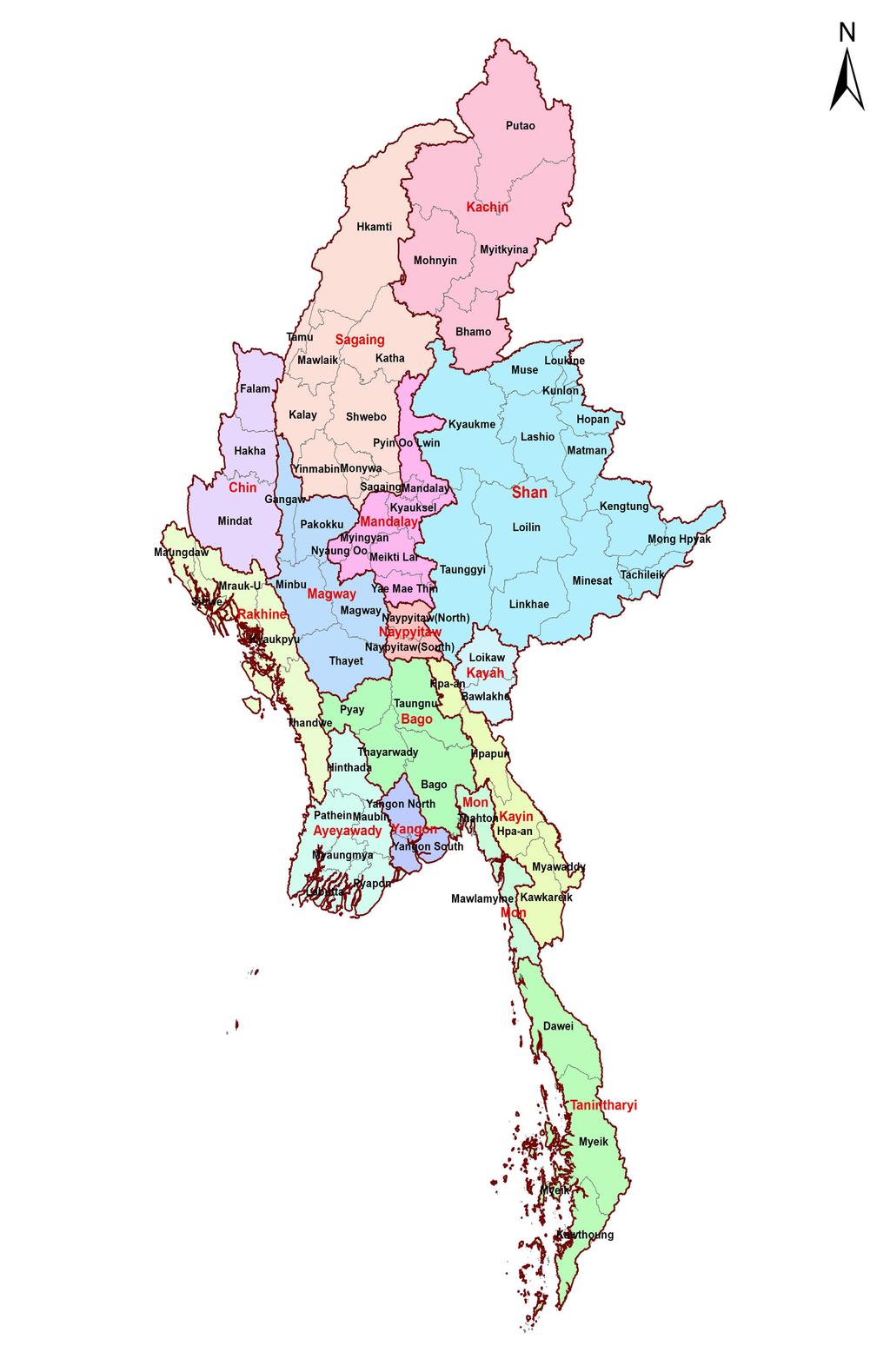 Figure : Map of Myanmar by