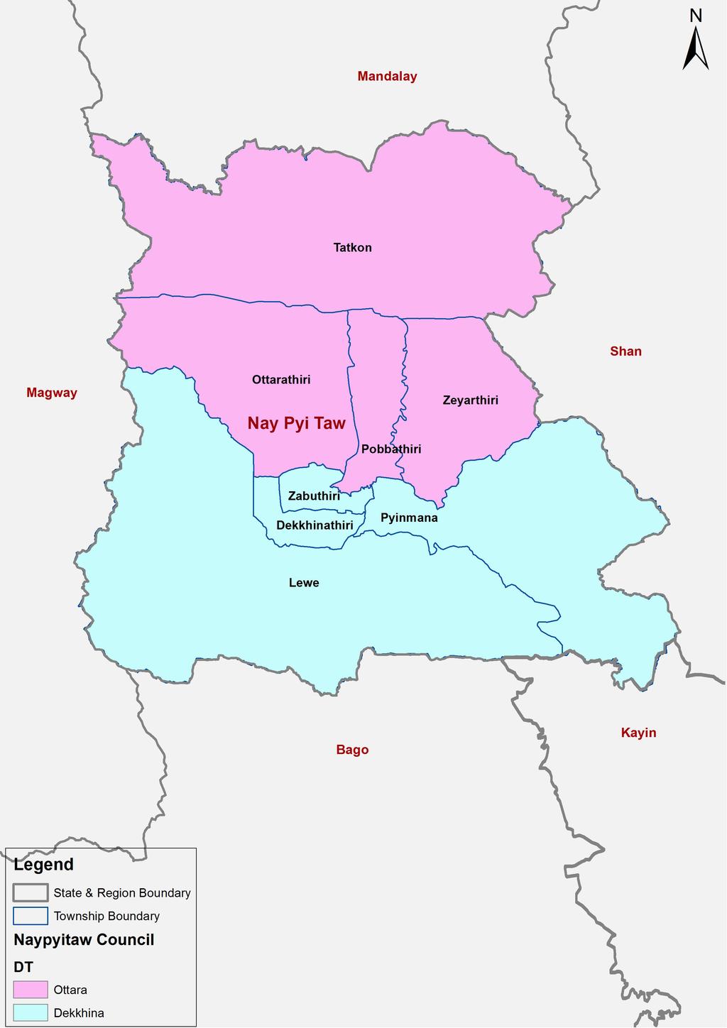 Figure : Map of Nay Pyi Taw Union