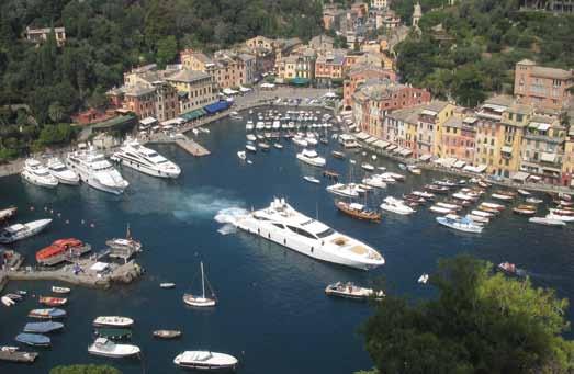 Portofino, one of the most famous harbour in the world, is set in the middle of a natural promontory formed by the inlet Bay e sea and yachts reach the