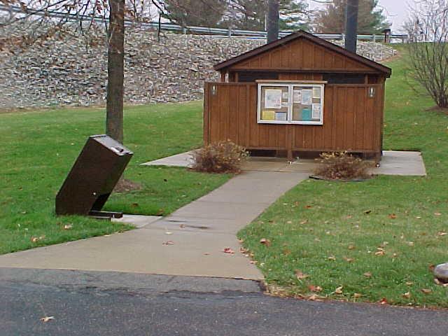 Photos I-6. C.J. Brown Dam and Reservoir, OH. Trash receptacle provided close to high use facilities, Example 1.