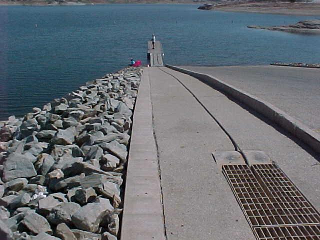 ` Photo N-3. Wave erosion protection. Hensley Lake.