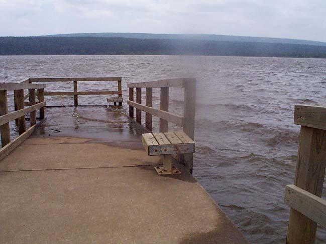 support as customer enters boat (Table 5.8) Photo N-12. UA boat loading platform, Example 2. Carter Cove Park, Nimrod Lake, AR.
