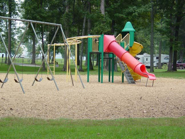 Playgrounds should be located far enough away from other uses such as campsites and