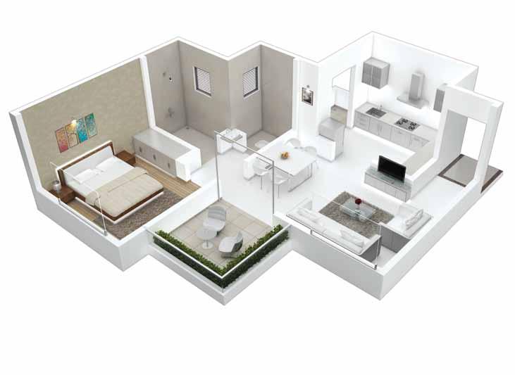 CARPET AREA TERRACE AREA CHARGEABLE AREA 40.69 sq.m. 438 sq.ft.