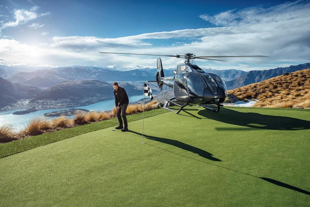 Page 12 Day 10 Private Vehicle Transfer to Helipad *5 Minutes Heli-Golf A hole in one at 4,500 feet! This is New Zealand's most picturesque golf hole and a must do experience for all golfers.