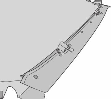 Place the tabs on the Knob Bases above the footman loops in the windshield frame. Place a Knob Plate under a footman loop.
