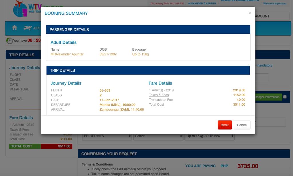 AIRLINE BOOKING GUIDE Once double check the bookings,
