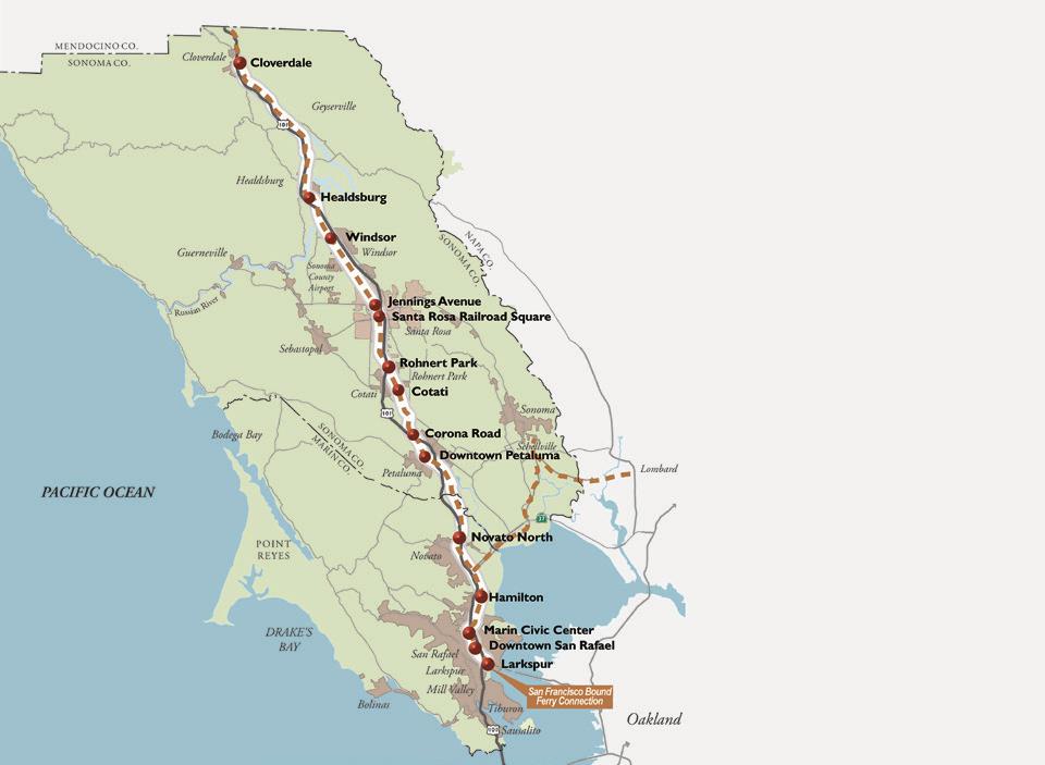 Smart Train Smart Train services Sonoma with quick access from San Francisco area to bring visitors to explore the area.