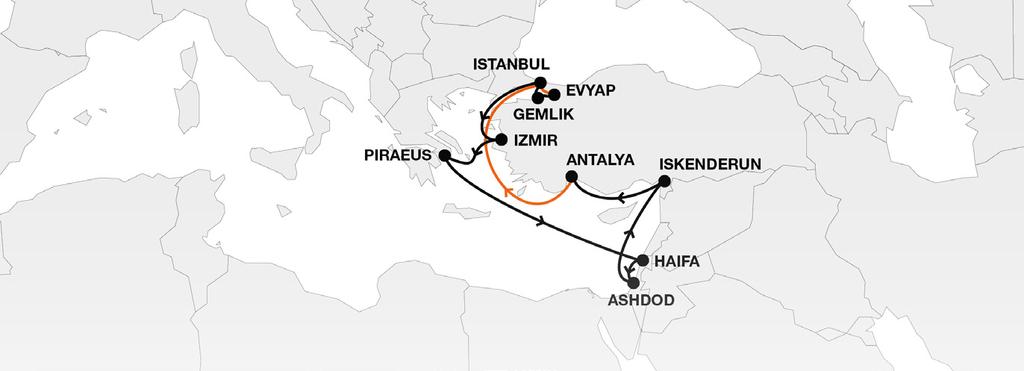 Mediterranean Short Sea GTS Greece/Turkey Service Key Service Strengths Weekly direct service