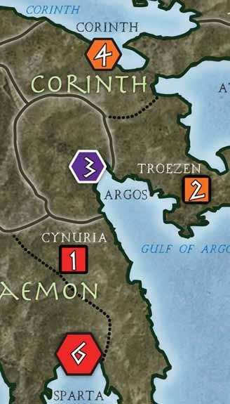 HELLENES: Example of Play 15 Combat: The Athenian units besieging Samos are not terribly strong, and the Athenians strongly suspect that the reinforcing Spartan block is a 1CV unit (it starts the