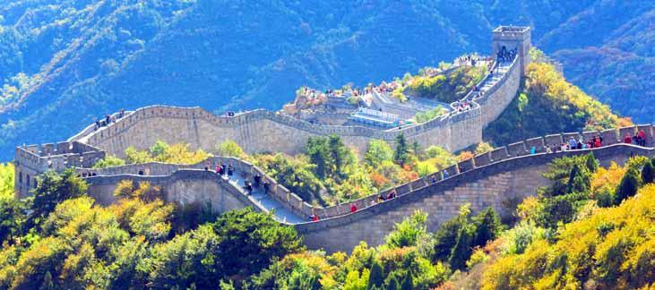 day 11 - b/l Beijing The Great Wall of China, 2008 Olympic Games Sites Today, you will travel into the rugged mountain landscapes north of the city to the magnificent Great Wall of China.