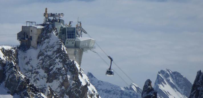 SkyWay Skyway is an engineering marvel, a 360 rotating cable car that connects the town of Courmayeur (1220 m), located 15