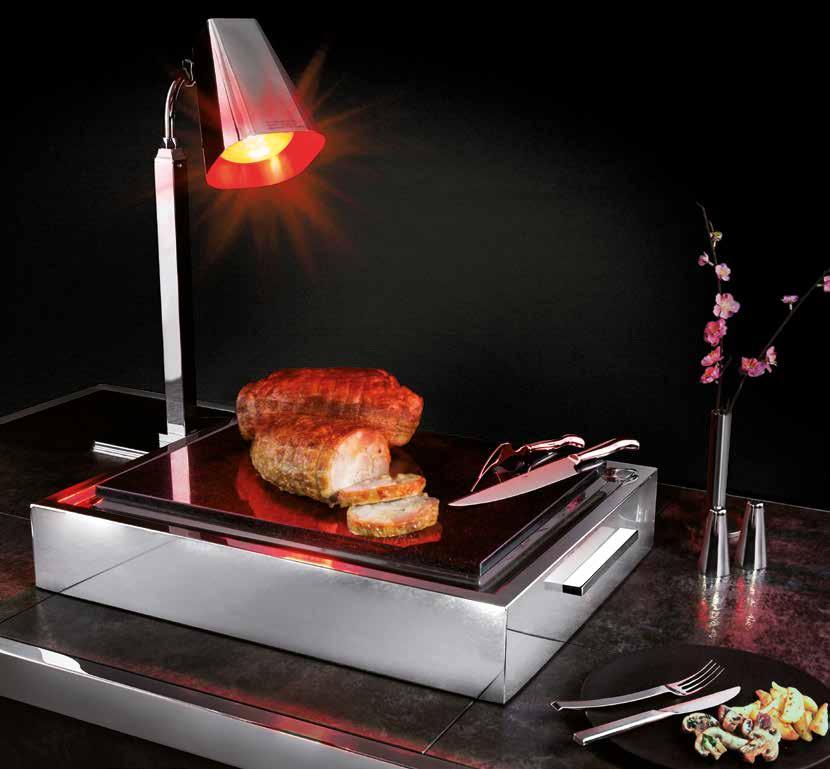 VARIOUS COOKED MEATS *2 are required for each Carving Station FEATURES Stainless Steel 18/10 mirror finish base Removable black granite top Excess Liquid collection system with recovery tank Uniform