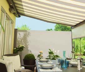 walls, ceilings and roofs possible as standard * The water draining effect using the telescopic technology is only achieved with a minimum awning pitch of 4 and when the telescopic post is completely