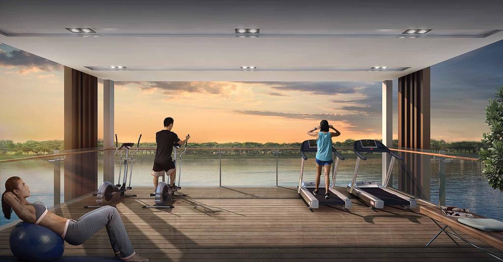 Recharge to the fullest in a scenic gym.