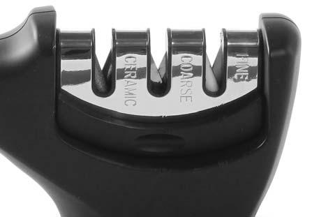 820612 KNIFE SHARPENER Ergonomic handle and non-slip base provide