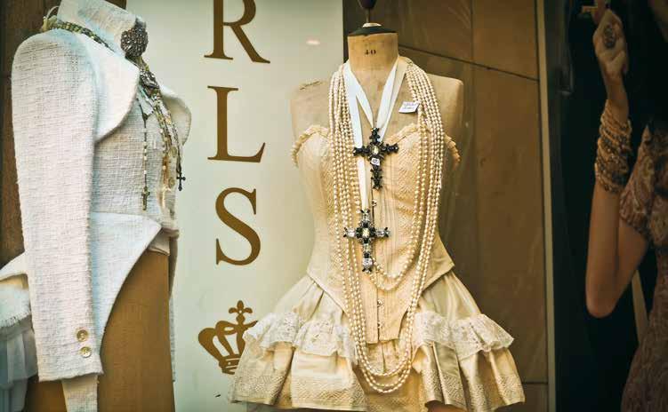On the street Rue du Rhone there are exclusive boutiques like pearls on a necklace.