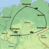 reserved seating Private transfers upon arrival and departure in Frankfurt, Hamburg, Berlin and Dresden with an English speaking driver 2-hour private walking tour with an English speaking guide in