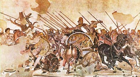 Often showed movement Roman mosaic copy of a Hellenistic painting during Alexander s time Great Battle between Alexander the Great and King Darius III 9of Persia Darius fled battlefield in his