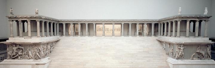 It is the most famous of all Hellenistic sculptural ensembles Monument s west front has been reconstructed in Berlin.