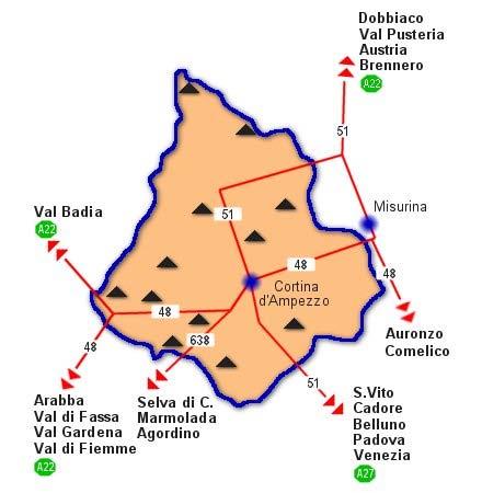 How to reach Cortina D'ampezzo Cortina is 163 km from Venice, 437 km